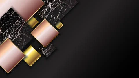 Abstract geometric square shape pink gold luxury background Stock Illustration