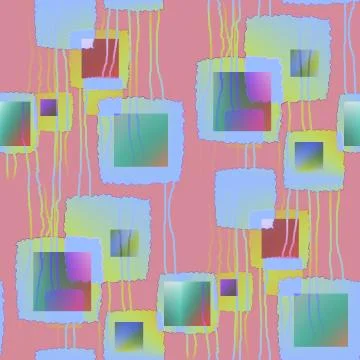 Abstract geometric squares pattern pink multicolored Stock Illustration