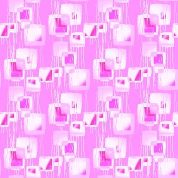 Abstract geometric squares pattern pink violet magenta white Stock Illustration