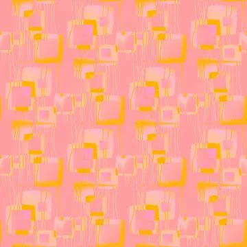 Abstract geometric squares pattern pink yellow violet Stock Illustration
