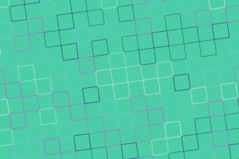 Abstract geometric squares pattern on vibrant teal background Иллюстрация