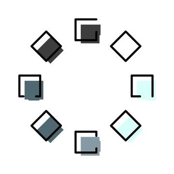Abstract geometric squares rotating loading cycle animation 스톡 일러스트