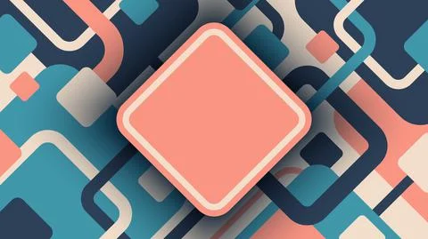 Abstract geometric squares rounded pattern background Illustrazione stock