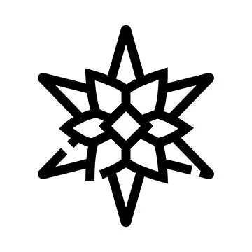 Abstract geometric star creating winter seasonal snowflake symbol Stock Illustration