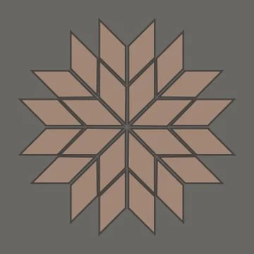 Abstract geometric star on grey background Stock Illustration