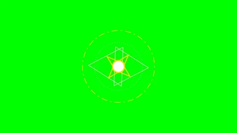 Abstract geometric star icon centered on a vibrant solid green background Video stock 341839142