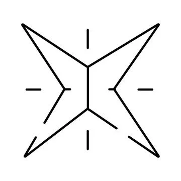 Abstract geometric star line art symbol Stock Illustration