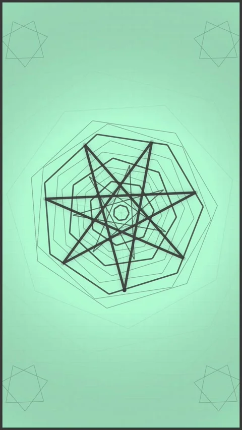 Abstract Geometric Star Pattern Animation, Sacred Geometry, Hypnotic Motion.. Stock Footage 347698419