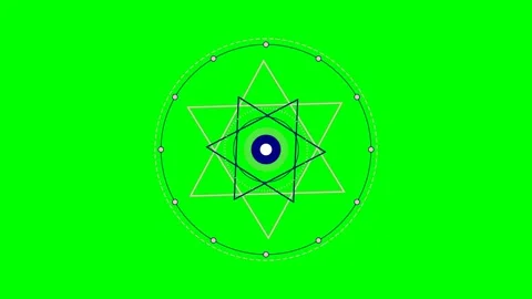 Abstract geometric star pattern centered within a circular frame on green Stock Footage 340904343