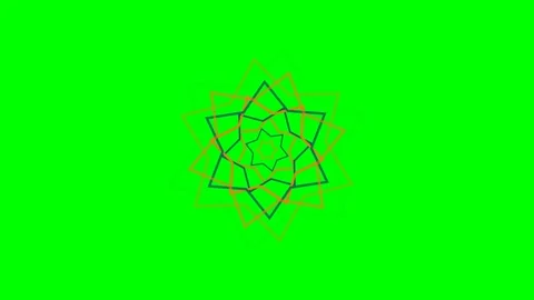 Abstract geometric star pattern composed of rotating layered outlines Stock Footage 341821019