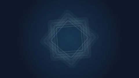 Abstract geometric star pattern with glowing translucent layered contours 스톡 동영상 339617135