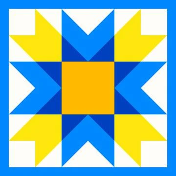 Abstract geometric star pattern inspired by duvet quilting Stock Illustration