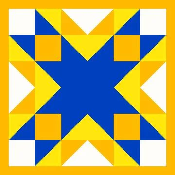 Abstract geometric star pattern inspired by duvet quilting Stock Illustration