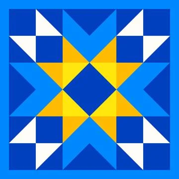 Abstract geometric star pattern inspired by duvet quilting Stock Illustration