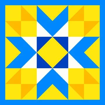 Abstract geometric star pattern inspired by duvet quilting Stock Illustration