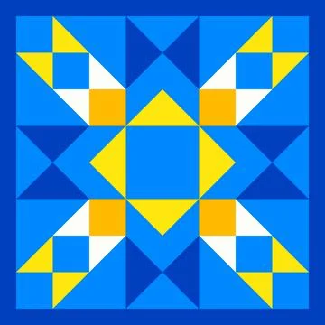 Abstract geometric star pattern inspired by duvet quilting Stock Illustration