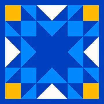 Abstract geometric star pattern inspired by duvet quilting Stock Illustration