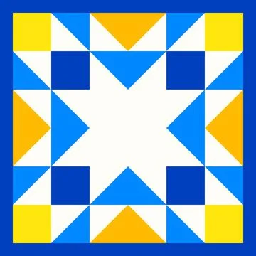 Abstract geometric star pattern inspired by duvet quilting Ilustración de archivo