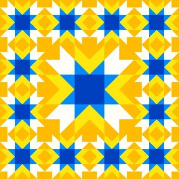 Abstract geometric star pattern inspired by duvet quilting Stock Illustration