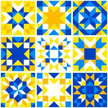 Abstract geometric star pattern inspired by duvet quilting Stock Illustration