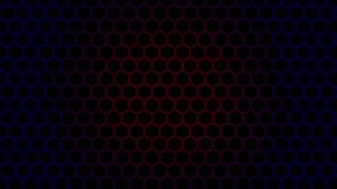 Abstract geometric star pattern loop with dark red and blue neon glow motio.. Stock Footage 342431434