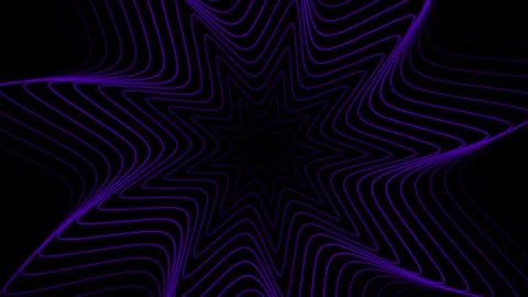Abstract geometric star pattern with purple lines on a black background Stock Footage 320103319