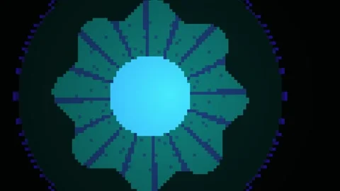 Abstract Geometric Star Shape Pulsing and Rotating in Neon Blue and Teal Co.. Stock Footage 334462997