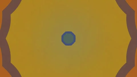 Abstract geometric star shape with yellow, blue, and gray colors on orange Vidéo 335060374