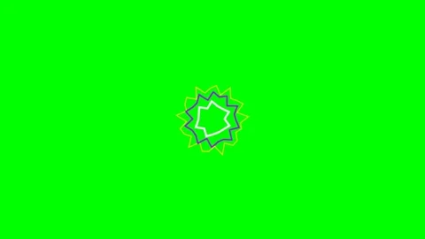 Abstract geometric star shapes layered against a vibrant solid green backgrou Video stock 340266422