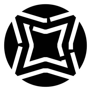 Abstract geometric star symbol creating interconnected lines inside circle Stock Illustration