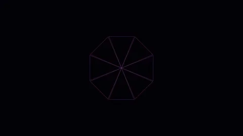 Abstract geometric starburst network pattern on black background Stock Footage 343631062