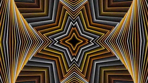 Abstract Geometric Starburst Pattern with Metallic and Golden Hues Video stock 329952310