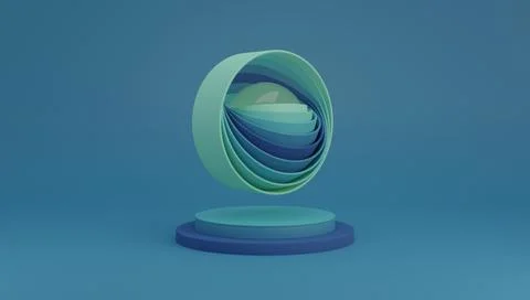 Abstract geometric still life background, 3d render illustration Stock Illustration