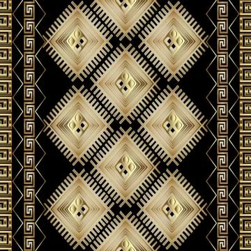 Abstract geometric striped vector seamless border pattern. Black Stock Illustration