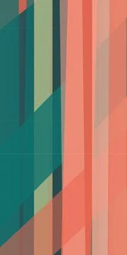 Abstract geometric stripes create a modern teal, pink, and peach pattern wi.. Stock Illustration