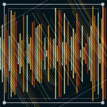 Abstract geometric stripes pattern with diagonal lines and border framing 스톡 일러스트
