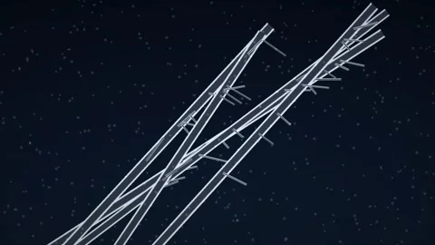 Abstract Geometric Structures Moving in Dark Space Motion Graphics 스톡 동영상 347814131