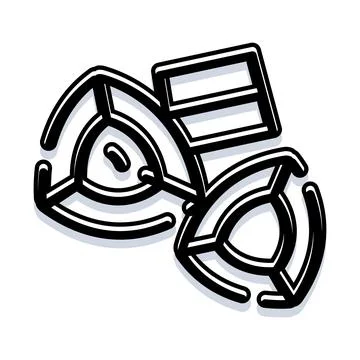 Abstract geometric stylized engine rotary icon Illustrazione stock