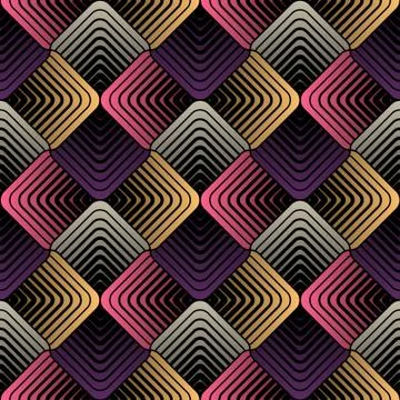 Abstract Geometric Stylized Petals, Easter Colors, Vector Seamle Stock Illustration