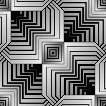 Abstract Geometric Stylized Petals Vector Seamless Pattern Stock Illustration