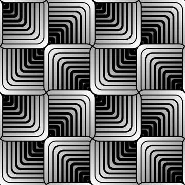 Abstract Geometric Stylized Petals Vector Seamless Pattern Stock Illustration