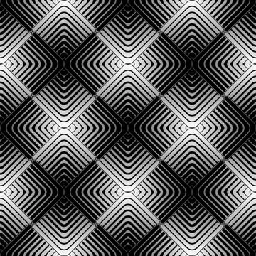 Abstract Geometric Stylized Petals Vector Seamless Pattern Stock Illustration