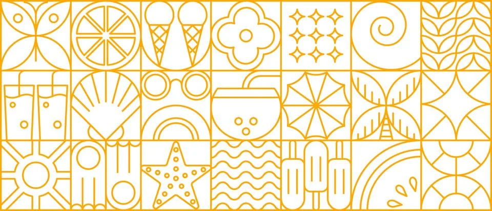 Abstract geometric summer beach pattern tile Illustrazione stock