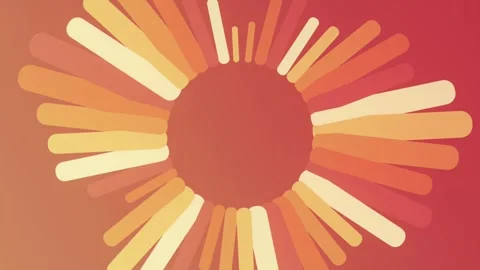 Abstract Geometric Sun Looping Background Red Yellow Stock Footage 341427229