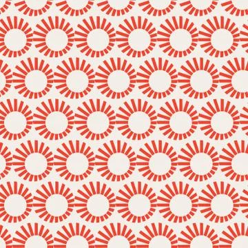Abstract geometric sun seamless pattern vector background. Stock Illustration