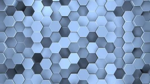 Abstract Geometric Surface Of A Hexagon. 3D Rendering Stock Illustration
