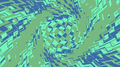 Abstract geometric swirl pattern in blue and green Stock Illustration