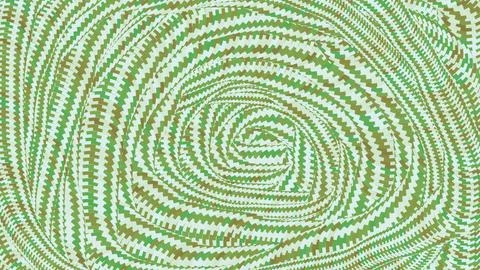 Abstract geometric swirl pattern made of green and brown pixels Stock Illustration