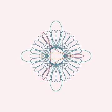 Abstract geometric swirls pattern with overlapping loops and central inters.. Illustration