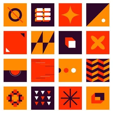 Abstract geometric swiss forms. Modern bauhaus blocks and bold figures, simple Stock Illustration